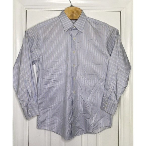 Brooks Brothers Makers And Merchants Mens Slim‎ Button Down Blue Stripes 16/33 - Picture 1 of 5